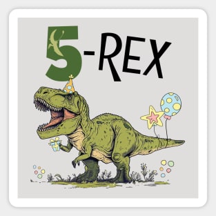 5 Rex Five A Saurus Dinosaur Theme Birthday Party Magnet